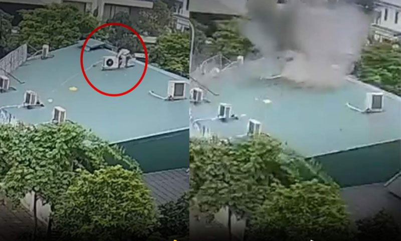 Nổ cục nóng điều hòa, 2 người thương vong