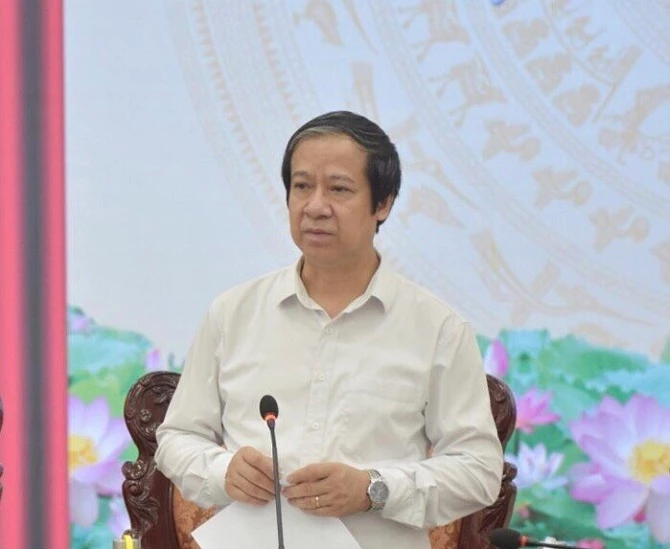 Bộ Trưởng Bộ GD&ĐT Nguyễn Kim Sơn phát biểu kết luận buổi làm việc.