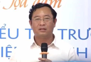 Ông Phạm Hồng Quất - Cục trưởng Cục Phát triển thị trường và Doanh nghiệp Khoa học và Công nghệ - Bộ Khoa học và Công nghệ phát biểu tại tọa đàm.