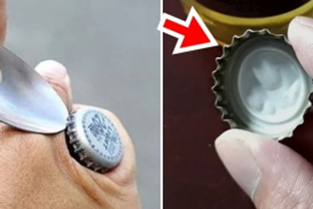 Nắp chai bia có 1 điểm này cứ nhắm vào đó mà mở, chẳng cần dụng cụ phức tạp