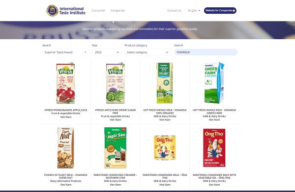 Nhiều sản phẩm sữa, đồ uống của Vinamilk được "gắn sao" về vị ngon 