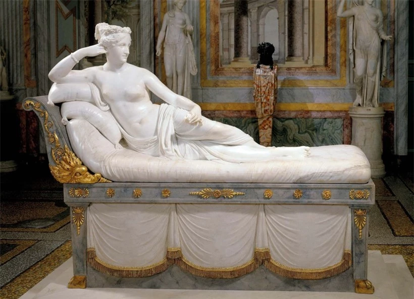 Bức tượng Venus Victorious, điêu khắc cẩm thạch khắc họa Pauline bán khỏa thân. Ảnh: Nationalgeographic.com