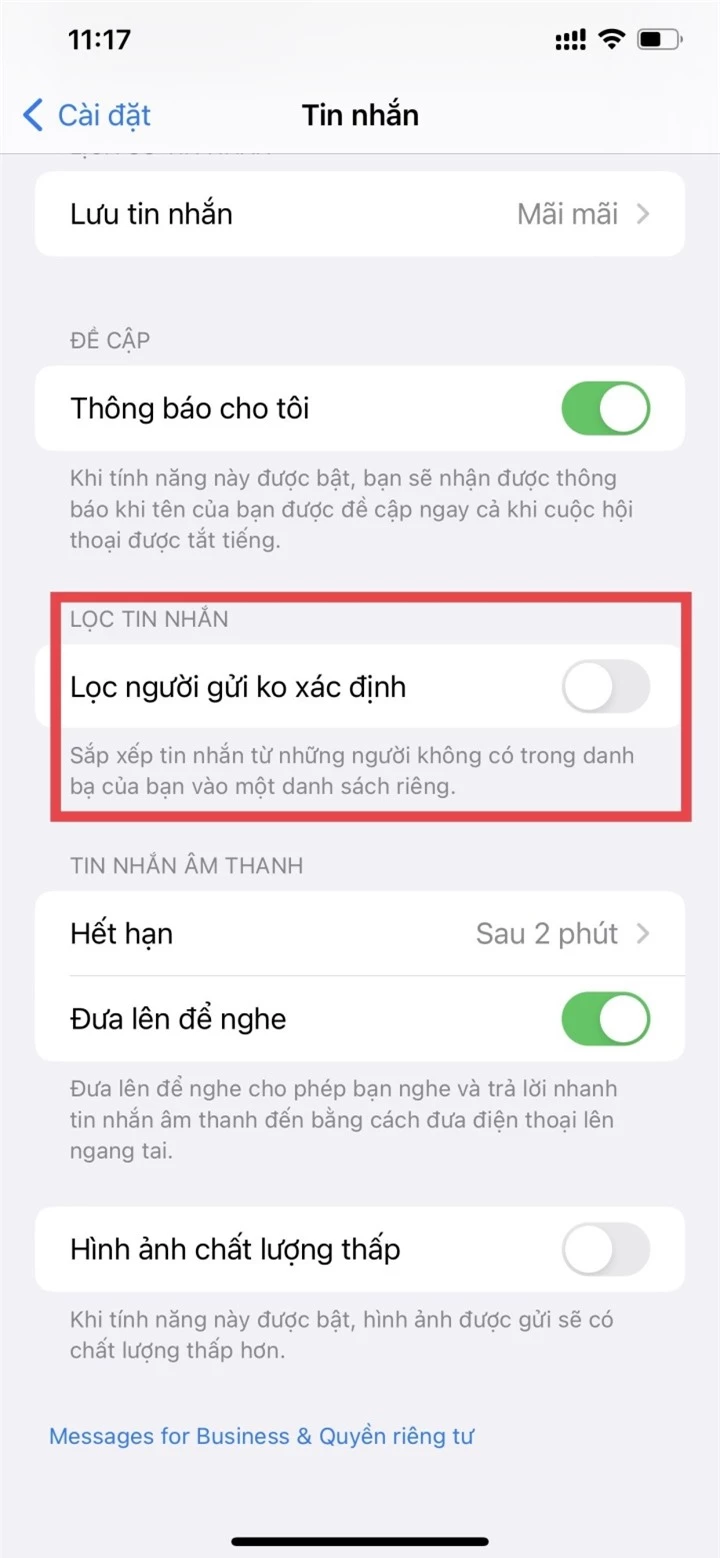 Cách lọc tin nhắn rác trên iPhone - 2