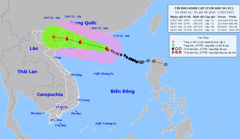 Bão số 1 giật cấp 15, Bắc Bộ mưa to kèm gió mạnh