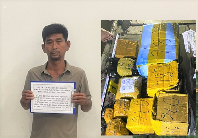 Đối tượng trực tiếp vận chuyển 19kg kim loại nghi là vàng đã ra đầu thú