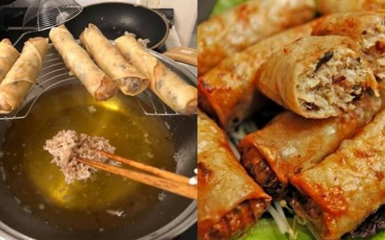 Nem cuốn xong đừng mang đi rán ngay, làm thêm bước này nem vàng ruộm, giòn tan