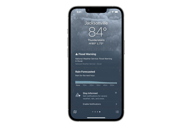 Cách kiểm tra lượng mưa ngay trên iPhone 