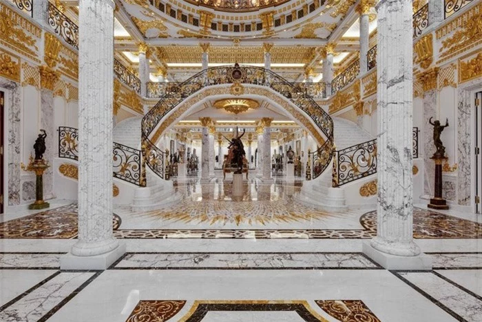 Cận cảnh bên trong căn biệt thự giá 4.800 tỷ đồng đắt nhất ở "thành phố vàng" Dubai: Nội thất dát vàng lá, đá cẩm thạch sáng lung linh - 1