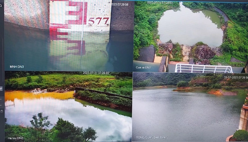Mực nước hồ, hạ lưu nhà máy Thủy điện Đồng Nai 3, lúc 07h30 ngày 31/7