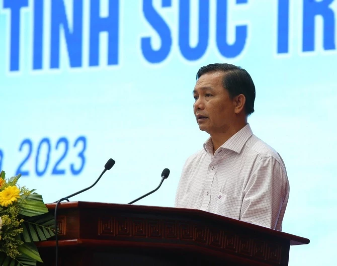 Chủ tịch UBND tỉnh Sóc Trăng Trần Văn Lâu mong muốn các đại biểu đóng góp ý kiến đầu tư xây dựng cảng Trần Đề 