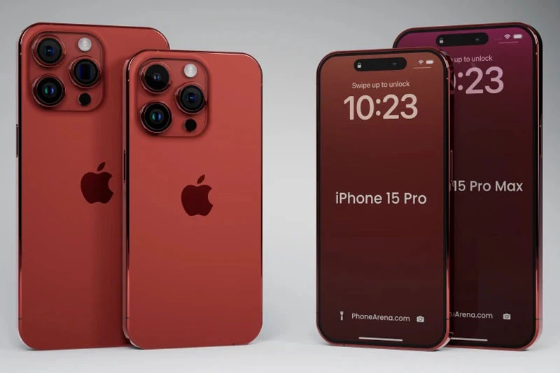 Hình ảnh rò rỉ của iPhone 15 Pro và iPhone 15 Pro Max.
