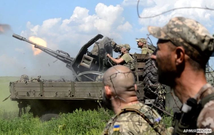 Ukraine sử dụng súng máy phòng không ZU-23-2 để chống lại máy bay không người lái (UAV) Lancet của Nga. Ảnh: Army Inform.