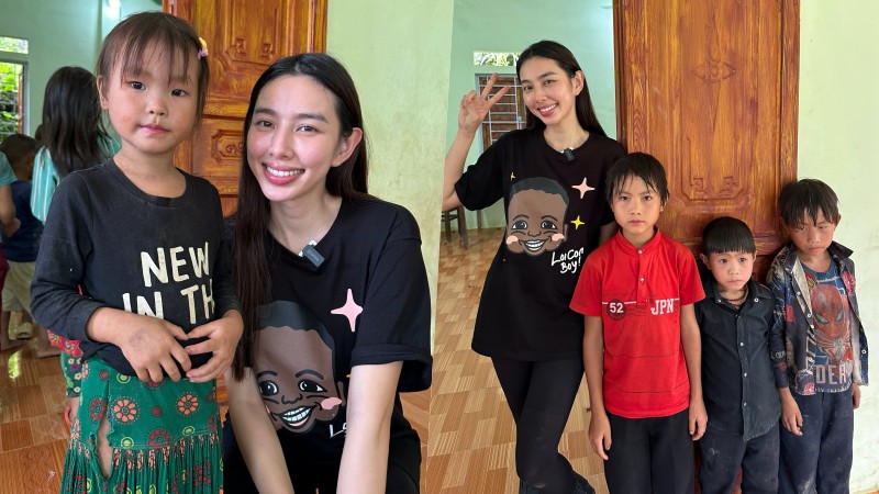 Hoa hậu Thùy Tiên hội ngộ Quang Linh trong dự án xây trường cho trẻ em vùng cao