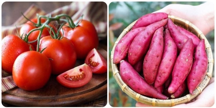 Không nên kết hợp cà chua và khoai lang.