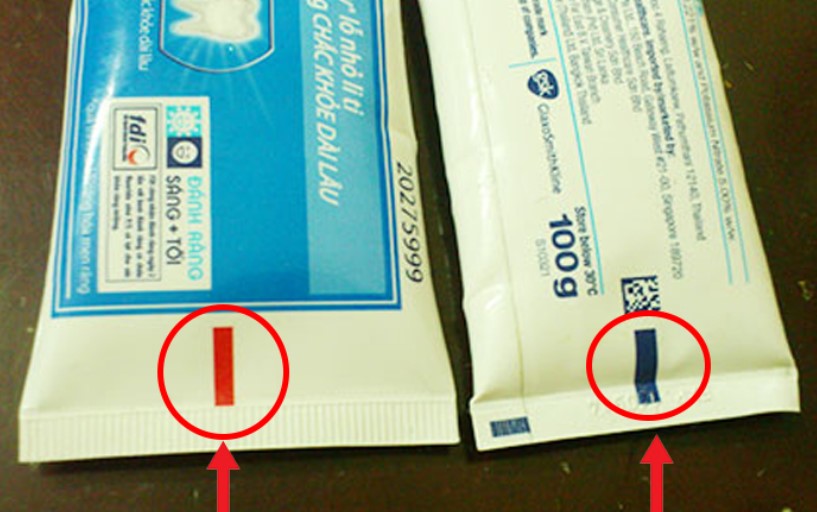 Những bí mật ẩn sau vạch màu ở phần đuôi tuýp kem đánh răng