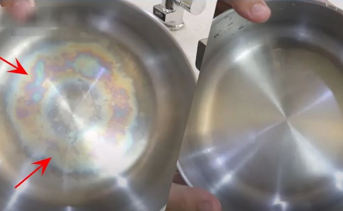 Nồi chảo inox xuất hiện vệt loang cầu vồng phải làm sao: Dùng ngay cách này để chúng sáng bóng như mới
