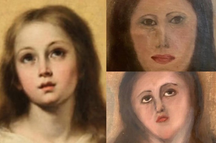 Thêm thảm họa phục chế tranh cổ "đi vào lòng đất" khiến ai nhìn thấy cũng giận, nguyên bản không giữ được còn bị méo mó khó nhận ra