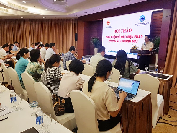 Hội thảo giới thiệu về các biện pháp phòng vệ thương mại do Cục PVTM (Bộ Công Thương) tổ chức tại Đà Nẵng sáng 25/8.