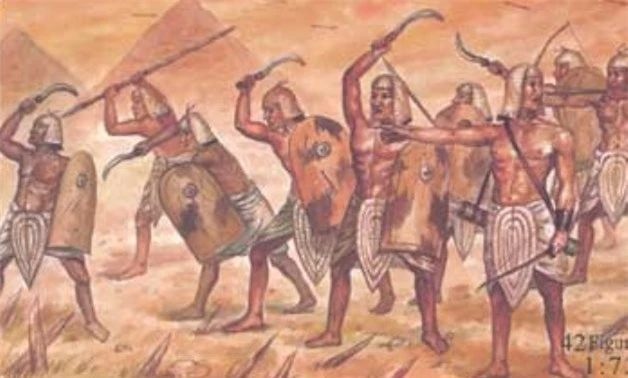 Những người lính của Vương quốc Mới ở Ai Cập cổ đại.