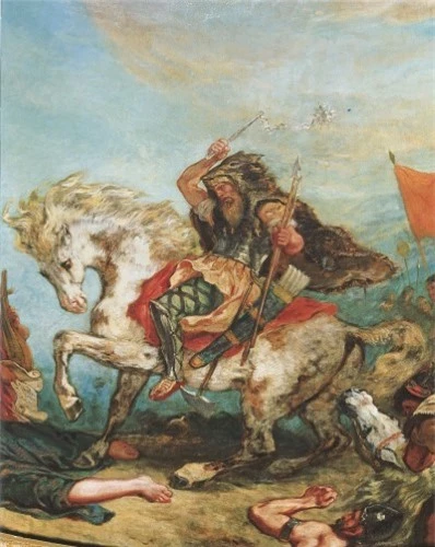 Tranh vẽ Attila trên lưng ngựa, của họa sĩ nổi tiếng người Pháp, Eugène Delacroix.