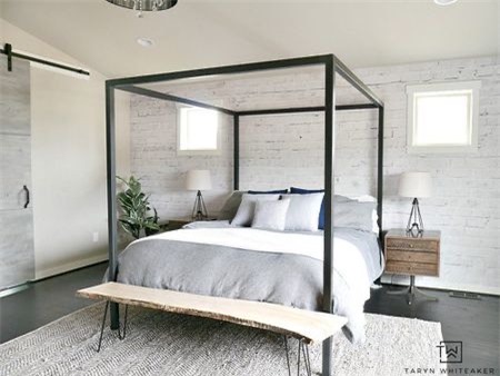Biến tấu phòng ngủ trở nên tuyệt vời hơn bằng kiểu trang trí tường gạch