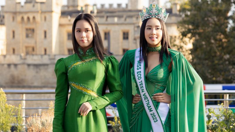 Hoa hậu Bella Vũ sang Anh trao vương miện và sash cho Miss Eco Teen Vietnam 2023