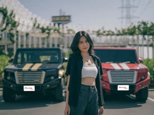 CLIP: Người đẹp khoe dáng bên ôtô độ