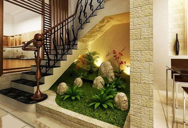 Cách bố trí tiểu cảnh gầm cầu thang hợp phong thủy để tránh gây họa