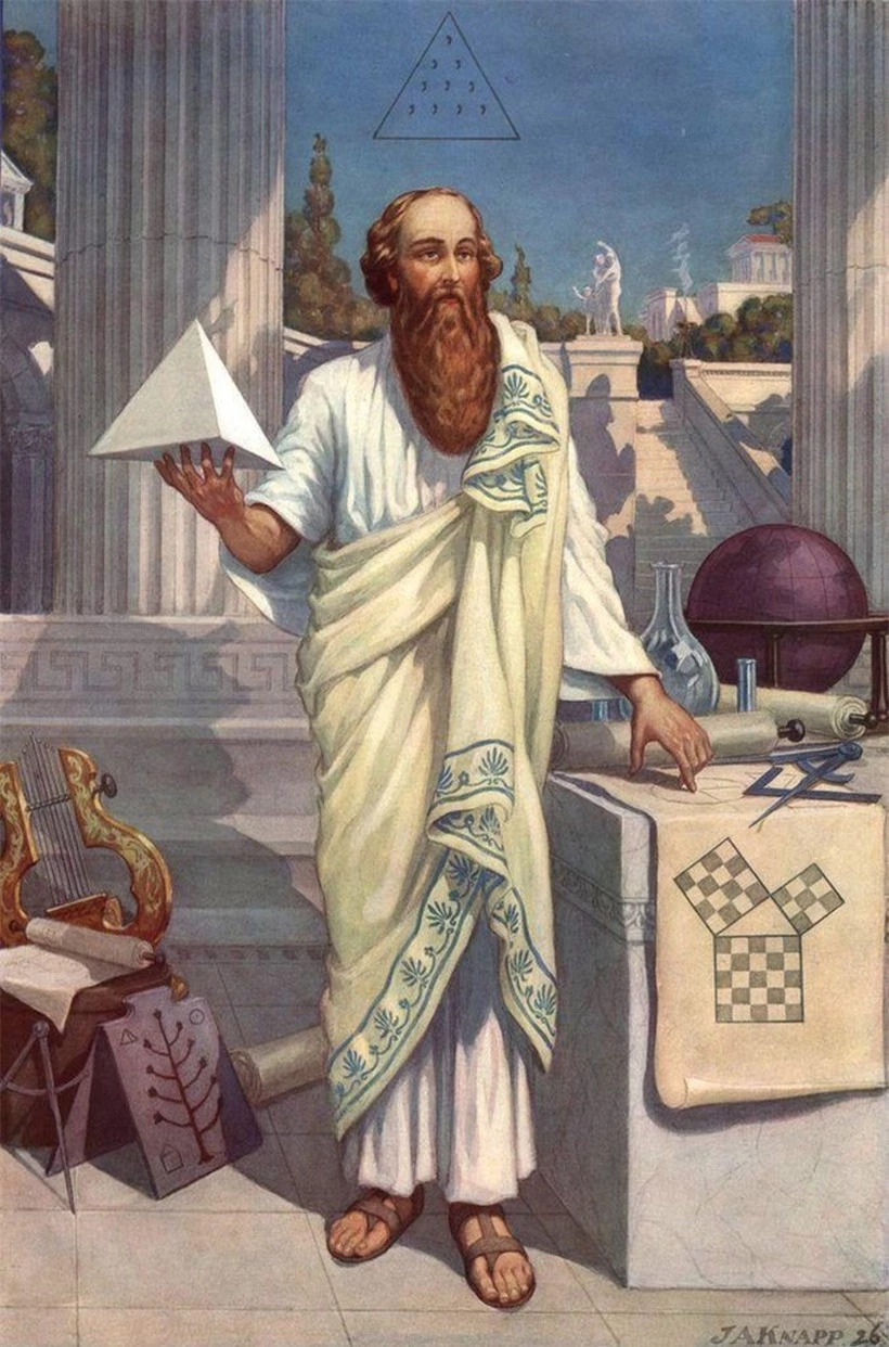 Pythagoras nổi tiếng với Định lý Pythagore. ảnh 1