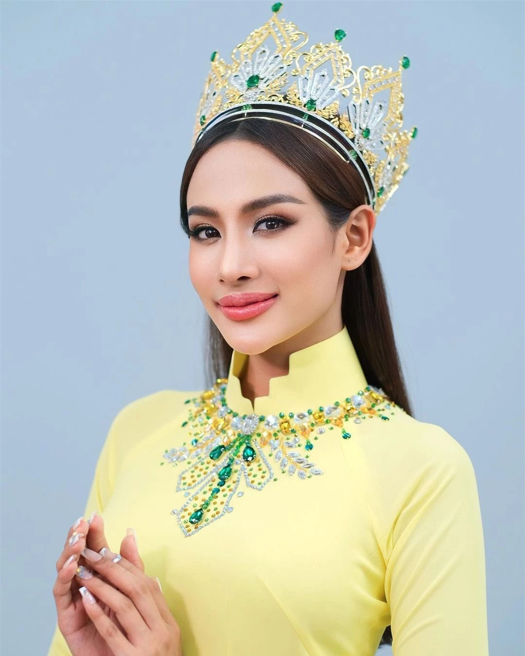 Hoa hậu Hòa bình Campuchia mặc áo dài, nói tiếng Việt ảnh 1