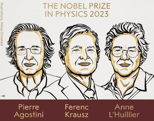 Giải Nobel Vật lý 2023 tôn vinh 3 nhà khoa học Pierre Agostini, Ferenc Krausz và Anne L' Huillier