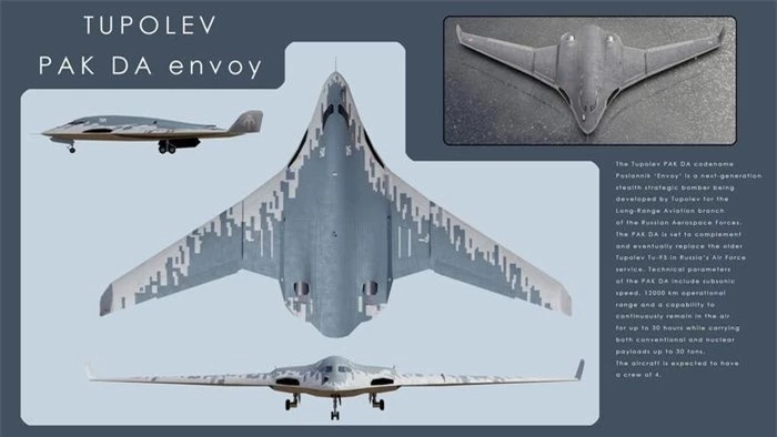 Máy bay ném bom chiến lược tàng hình PAK DA được công ty Tupolev thiết kế để không vượt quá tốc độ Mach 1.0, trái ngược với quan điểm đương thời 