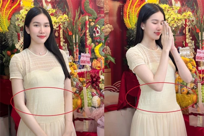 Á hậu Phương Anh xuất hiện với chiếc váy rộng giấu vòng 2, netizen rộ nghi vấn nàng hậu đang có tin vui