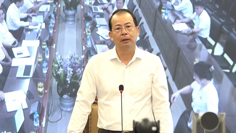 Ông Đặng Thanh Hải - Tổng Giám đốc TKV chỉ đạo tại hội nghị giao ban điều hành sản xuất kinh doanh quý 4 năm 2023.