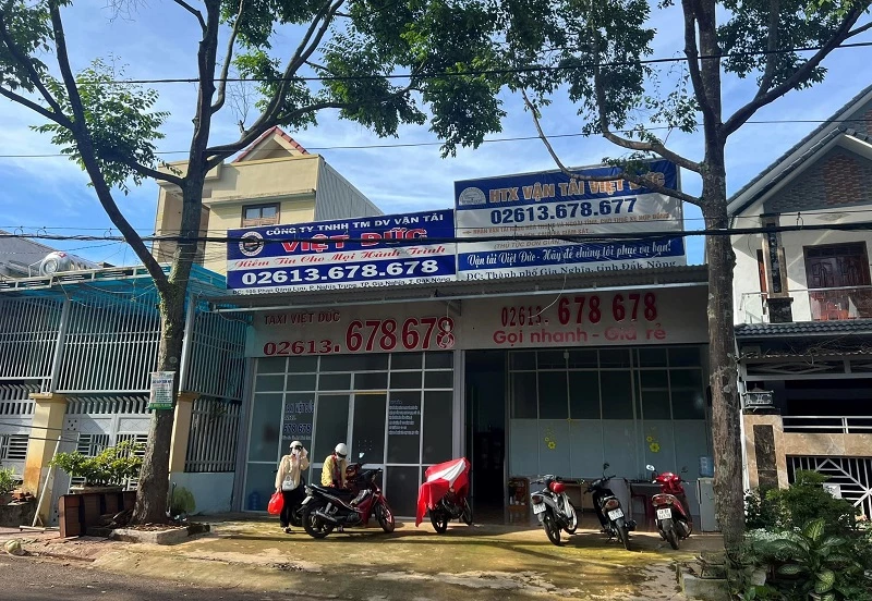 Trụ sở taxi Việt Đức tại TP Gia Nghĩa, tỉnh Đắc Nông.