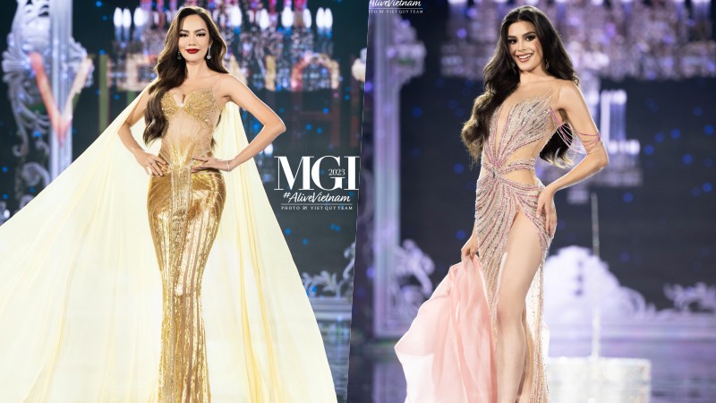 Lê Hoàng Phương và thí sinh có chiều cao nổi bật nhất Hoa hậu Hòa bình