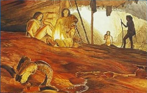 đốt lửa trong hang động 3 người xưa, người cổ đại, sử dụng lửa trong hang, đốt lửa trong hang động