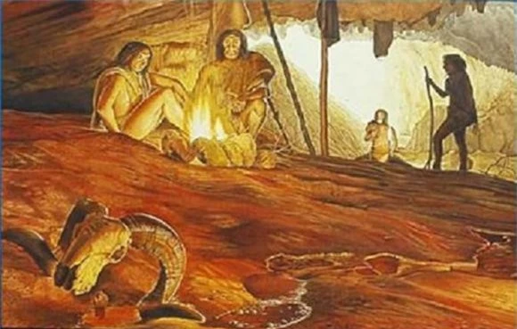 người xưa, người cổ đại, sử dụng lửa trong hang, đốt lửa trong hang động
