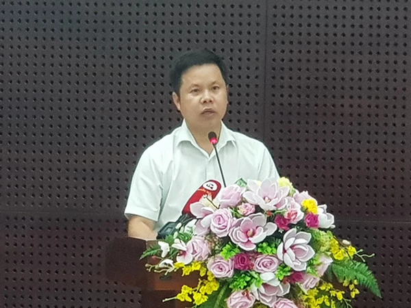 Phó Giám đốc Sở KHĐT Đà Nẵng Lê Minh Tường thông tin tại buổi họp báo chiều 25/10 của UBND TP Đà Nẵng.