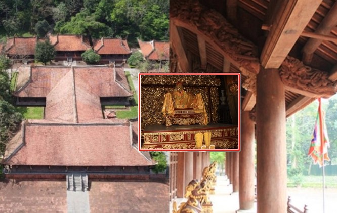 Chính điện bằng gỗ lim lớn nhất Việt Nam có nột thất dát vàng: 301 cột gỗ lim nguyên khối, ôm hai người mới hết