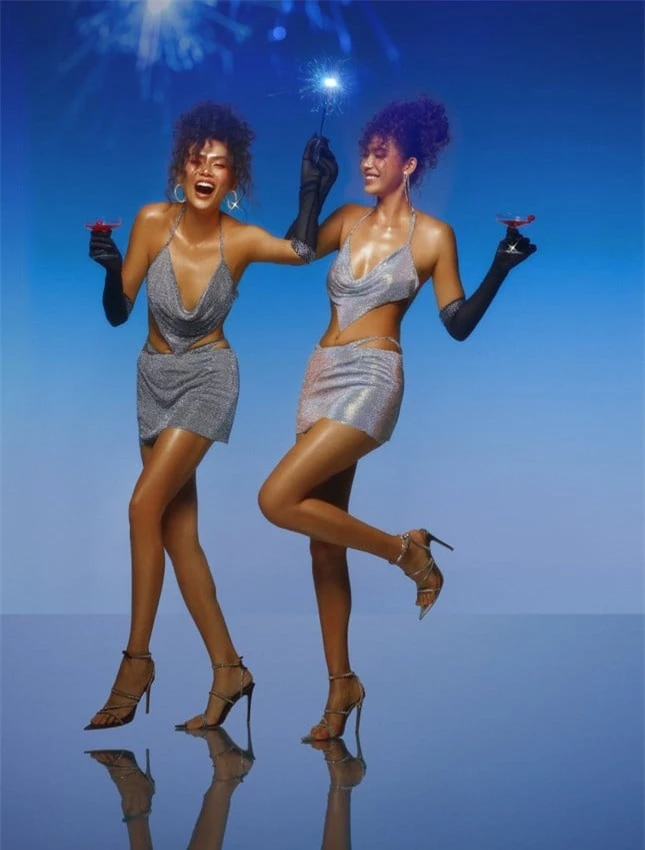 Minh Tú và Võ Hoàng Yến đã chụp 6 concept khác nhau, từ trang phục váy ánh kim nữ tính và gợi cảm đến kiểu váy cúp ngực quyến rũ sexy