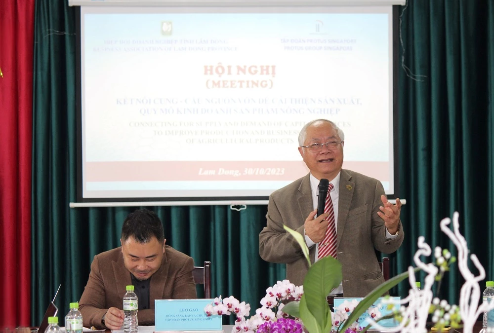 Ông Đinh Minh Quý – Chủ tịch Hiệp hội Doanh nghiệp tỉnh Lâm Đồng, chia sẻ tại buổi làm việc.