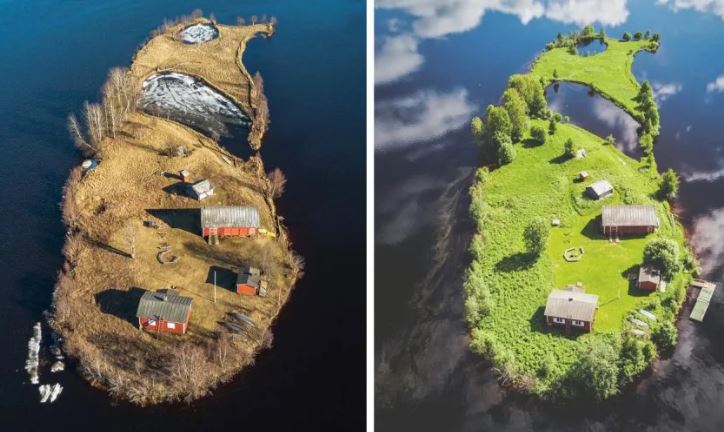 Sự kỳ diệu của thiên nhiên: Hòn đảo tí hon thay đổi 'giao diện' theo mùa