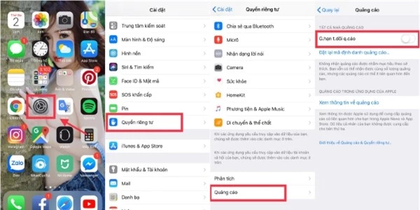 Các bước bật tính năng loại bỏ quảng cáo trên iPhone