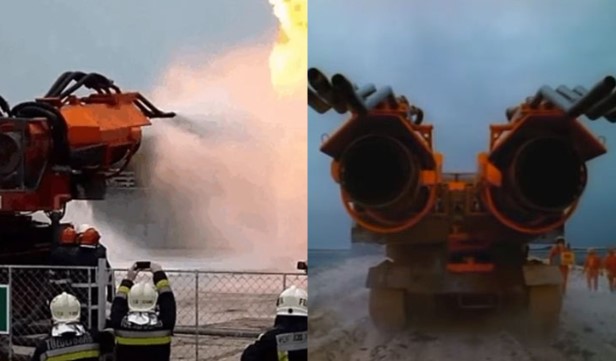 Cận cảnh siêu xe cứu hỏa mạnh nhất hành tinh, đám cháy cao hơn 91 mét vẫn dập được ngon lành