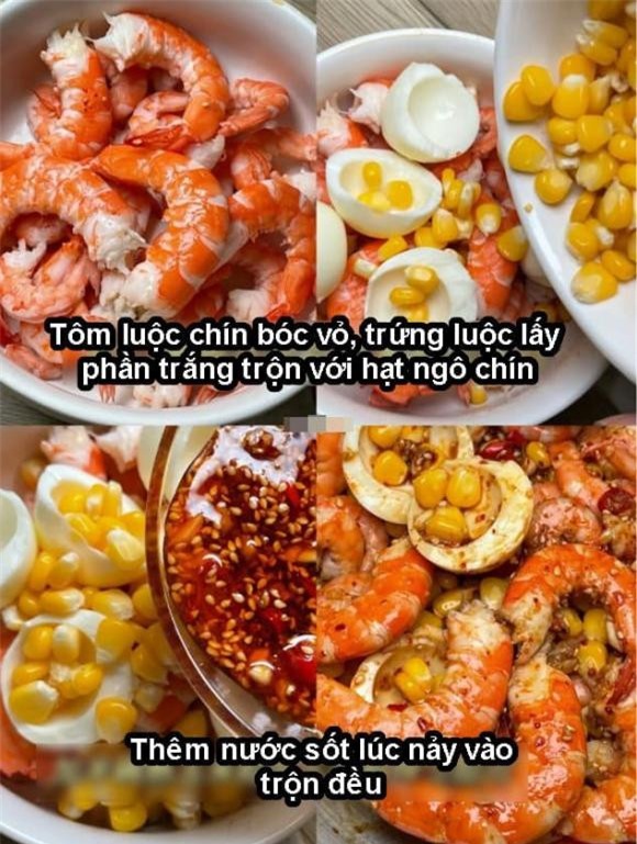 tôm luộc sốt chua cay 5 món ngon giảm cân, thực đơn giảm cân, tôm trộn
