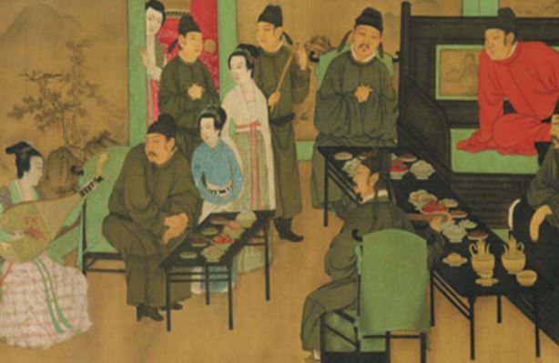 Phóng to 5 lần bức tranh cổ: Giữa cảnh yến tiệc xa hoa che giấu một bí mật động trời