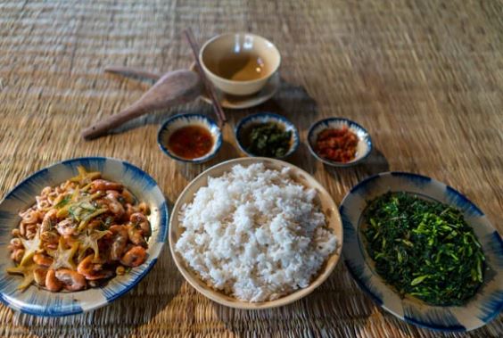 Lá mì xào hoa đu đủ đực