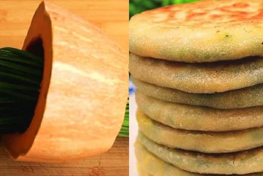 1 miếng bí ngô, 1 nắm hành lá, không hấp, cách làm tươi và độc đáo, càng ăn càng ghiền