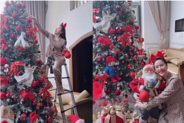 Bảo Thy tiết lộ không gian Giáng sinh 'lóa mắt' trong biệt thự triệu đô: Cây thông Noel cao 3 mét, đồ trang trí nhập từ nước ngoài về